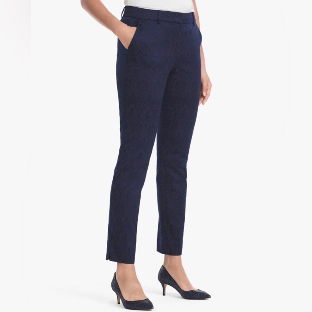 WHITE HOUSE BLACK MARKET Slim Jacquard Ankle Pant - Picture 3 of 13